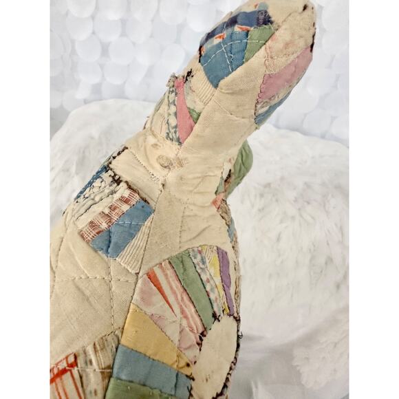 Vintage Teddybear PATCHWORK Calico Feedsack Hand Made Cotton Shabby Chic Country - Picture 8 of 11